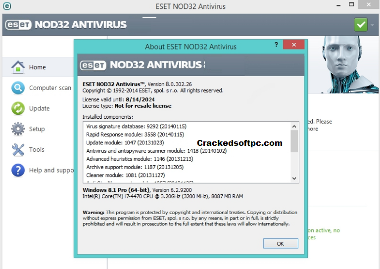 รหัสป้องกันไวรัส ESET NOD32